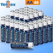 Yelikex AA Battery 48 Pack, Dual A Battery 1.5V R6P, Suitable for Home and Electronic Devices, 10-year Shelf Life