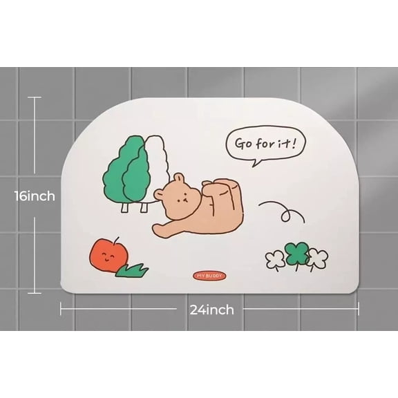 Dong Gu (24x16) Super Absorbent Bath Mat Rug Washable 2pc Kids new