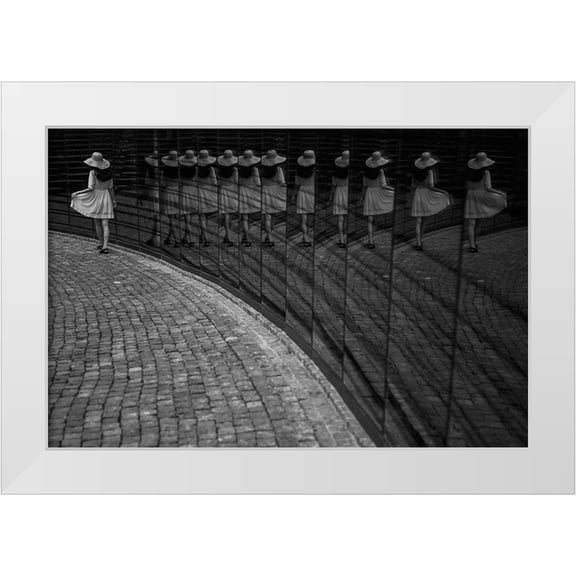 Dong Hee, Han 14x11 White Modern Wood Framed Museum Art Print Titled - Posing