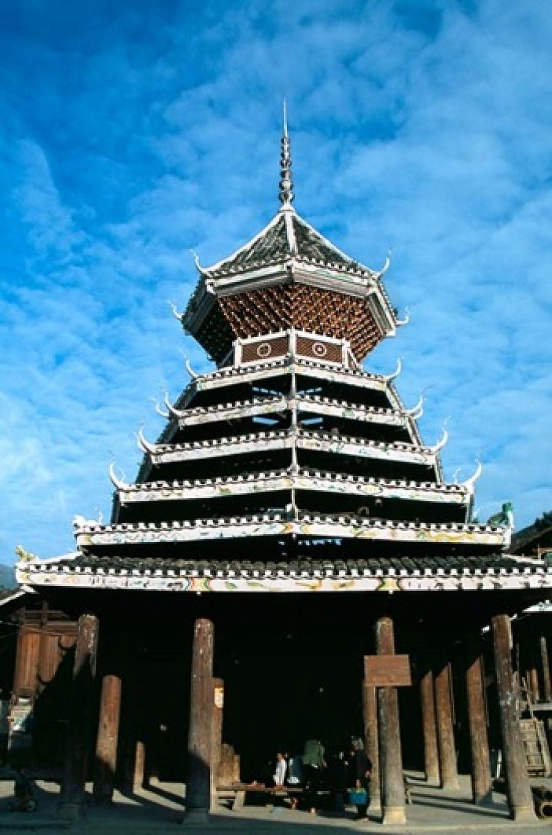 Dong Peoples Traditional Drum Tower China Canvas Art - Keren Su DanitaDelimont (12 x 17)