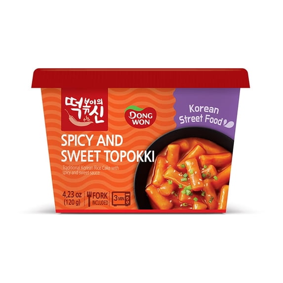Dong Won - Chewy Korean Rice Cake with Sweet and Spicy Flavor - 4.23 Oz Case of 8