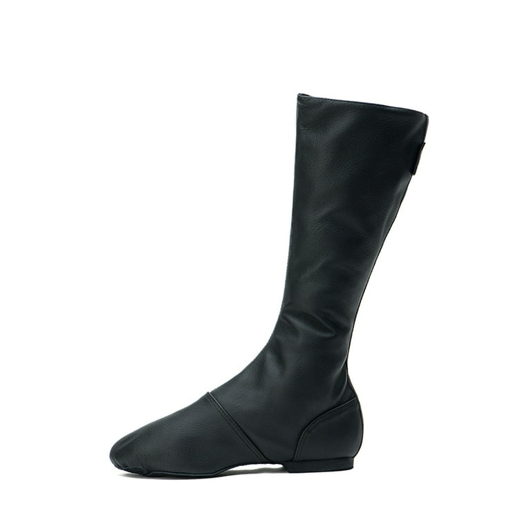 DongYu Men s Ballet Dance Boots for Professional Stage Performance Superior Pig Leather with Side Zip Soft Sole CB1LPI Black 7 Walmart