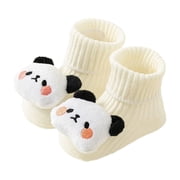 Dongfang Baby Socks Toddler Girls Ankle Socks Ribbed Fluffy 3D Rabbit Design Fold-Over Socks Daily Thermal Boot Socks