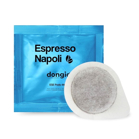Dongio Caffe Espresso Napoli ESE 44mm Espresso Pods, Dark Roast, 150 Count