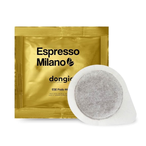 Dongio Caffe Espresso Milano – ESE 44mm Espresso Pods, Medium-Light Roast, 150 Count