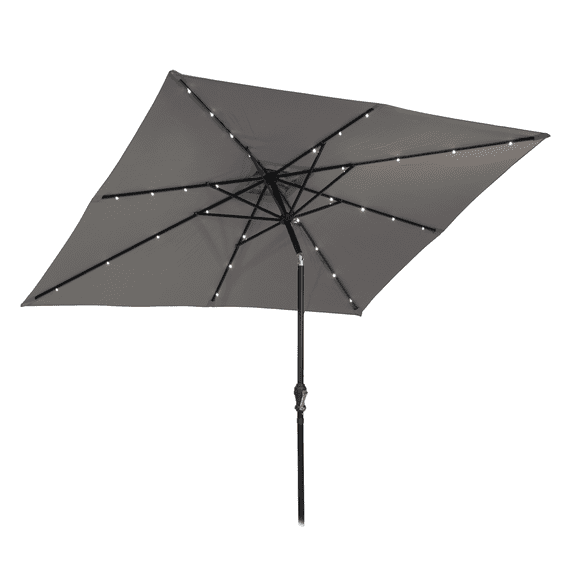 Donglin 8.20' Gray Octagon Market Patio Umbrellas, Rustfree
