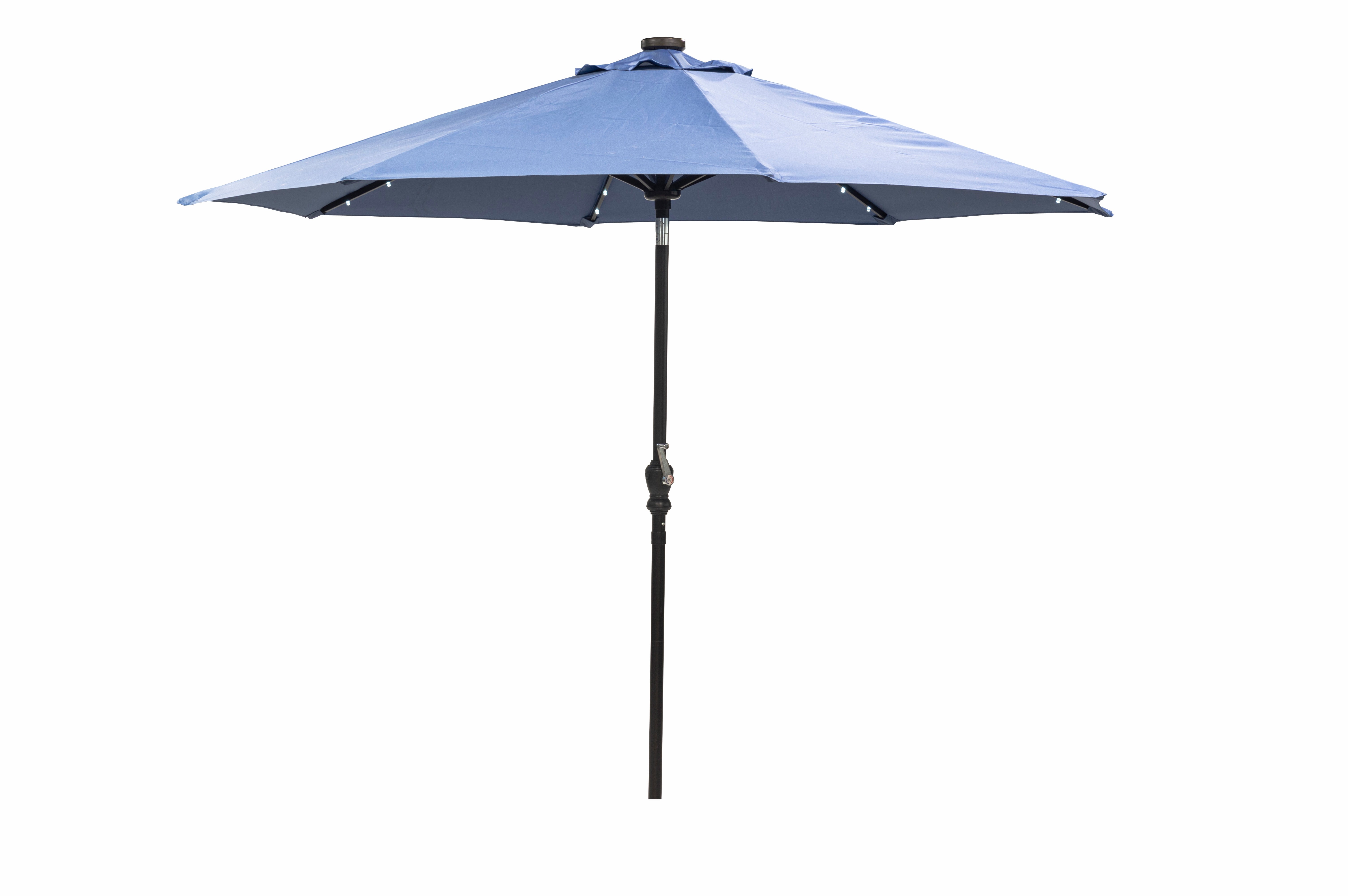 Donglin 93.5" Blue Octagon Market and Lighted Patio Umbrella with Solar Lights