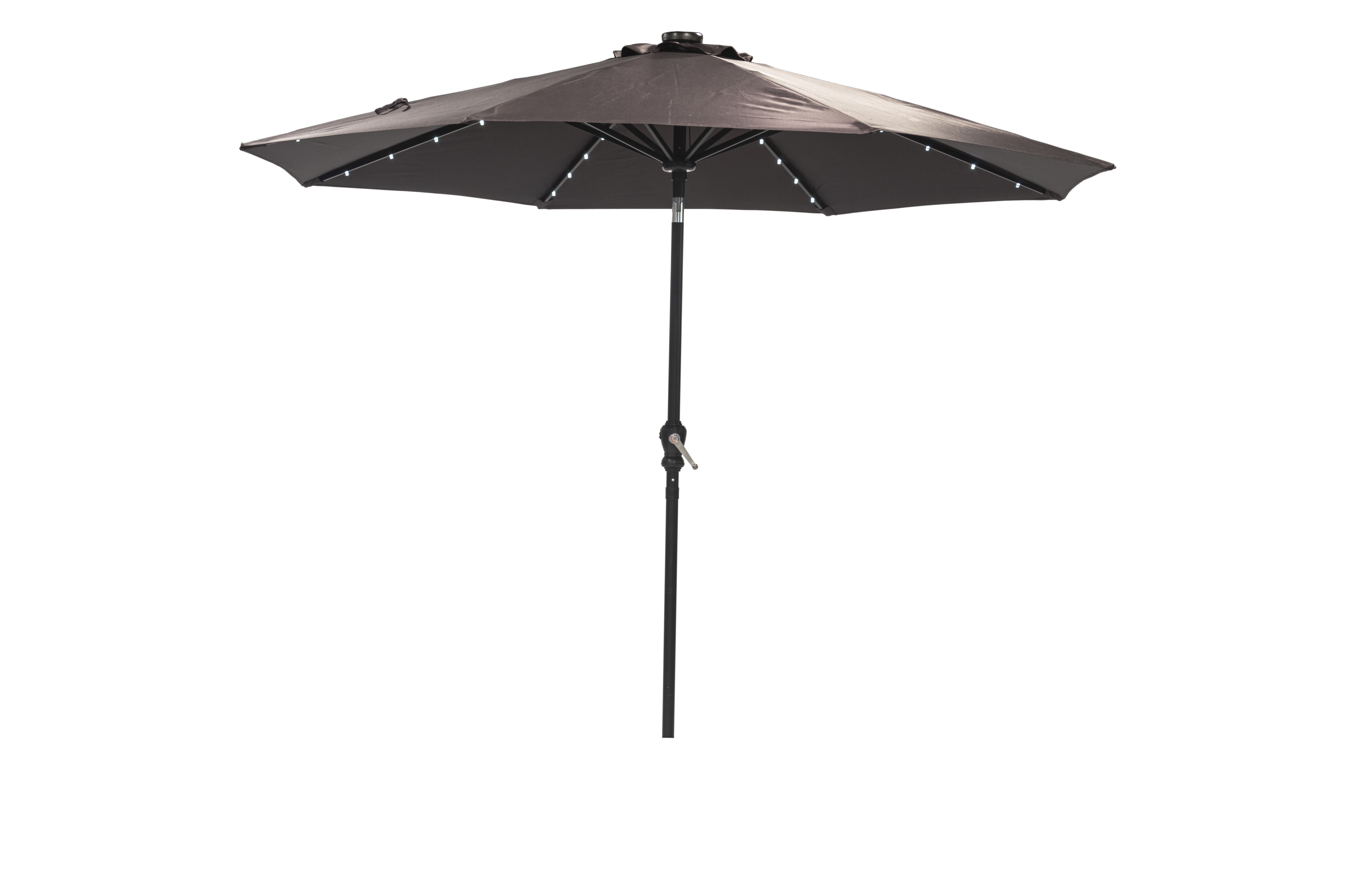 Donglin 93.5" Brown Octagon Market and Lighted Patio Umbrella with Solar Lights