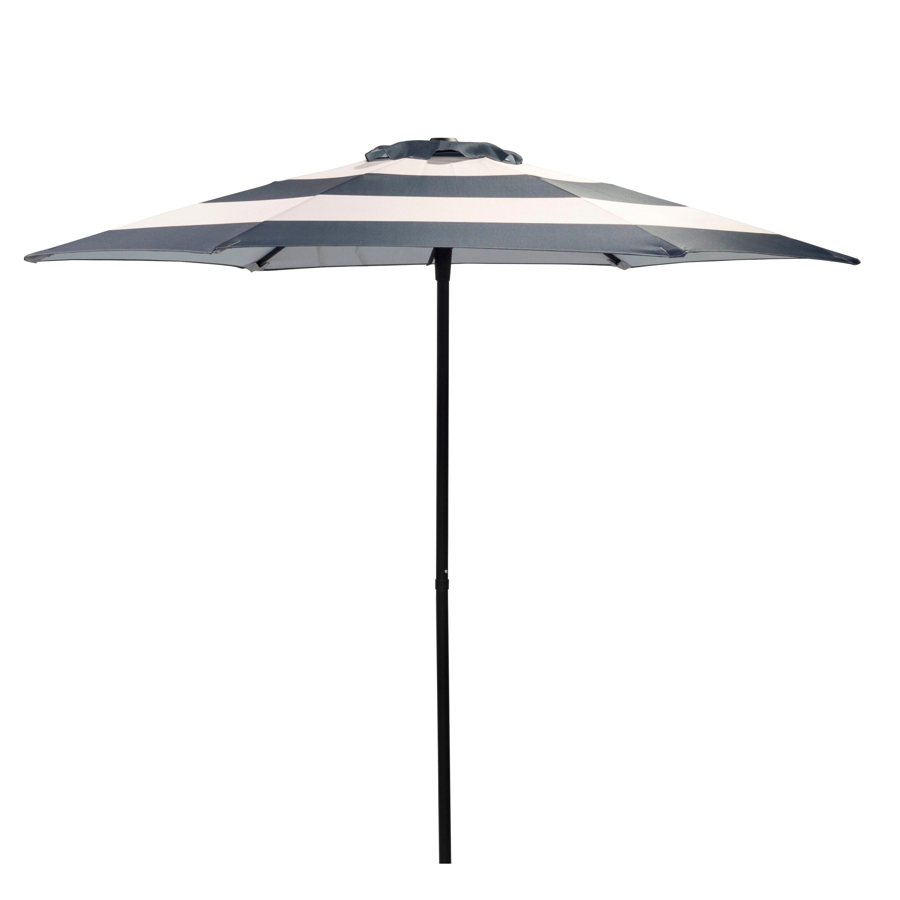 7.5 ft striped patio umbrella Blissun Umbrella, Yard Umbrella, Outdoor Market with Push Button Tilt Crank (Black&White) : Patio, Lawn & Garden The aluminum frame has a simple crank to open and push California Umbrella 7.5' Market Umbrella