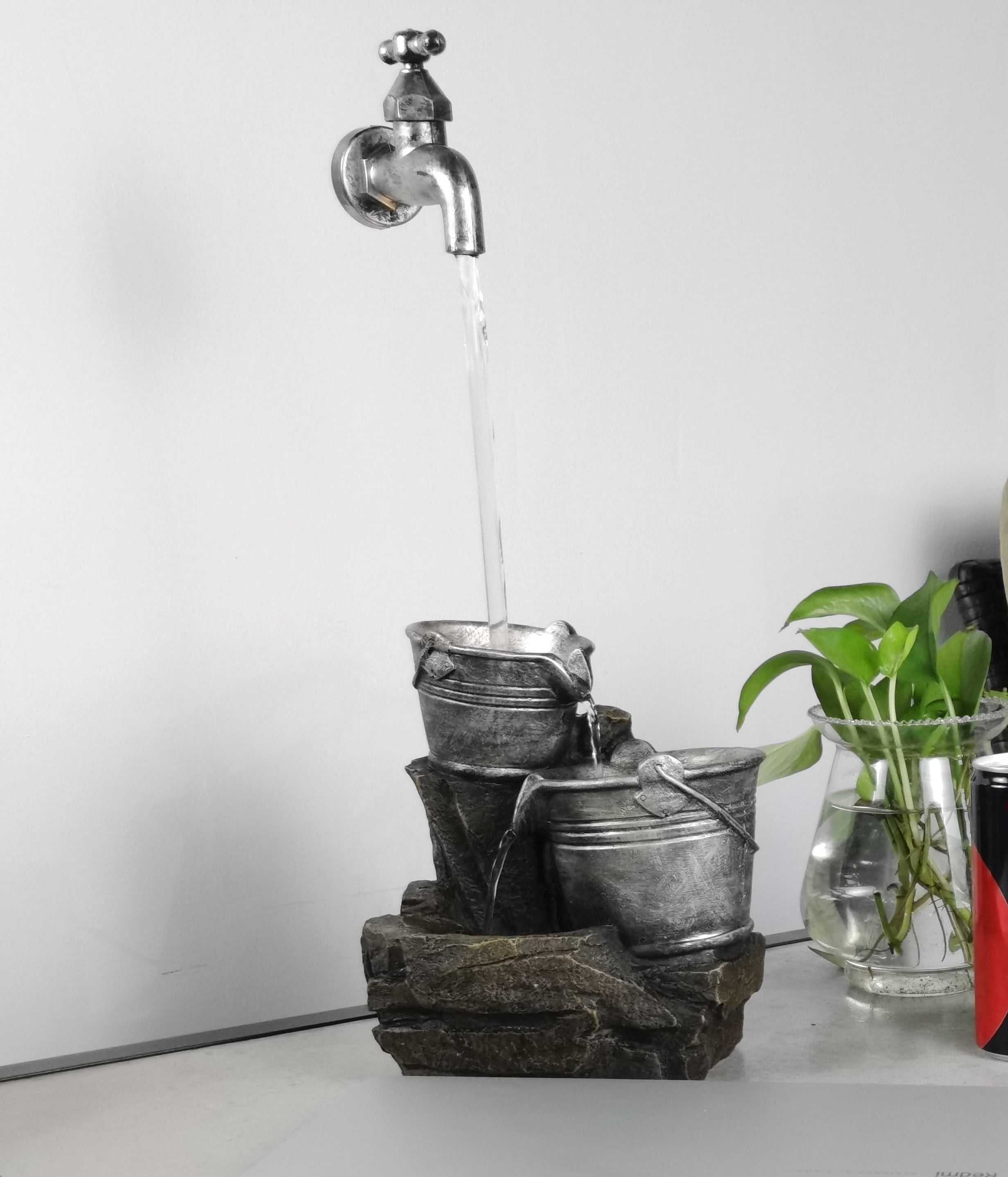 Donglin Furniture Indoor Floating Faucet and Barrel Tabletop Fountain