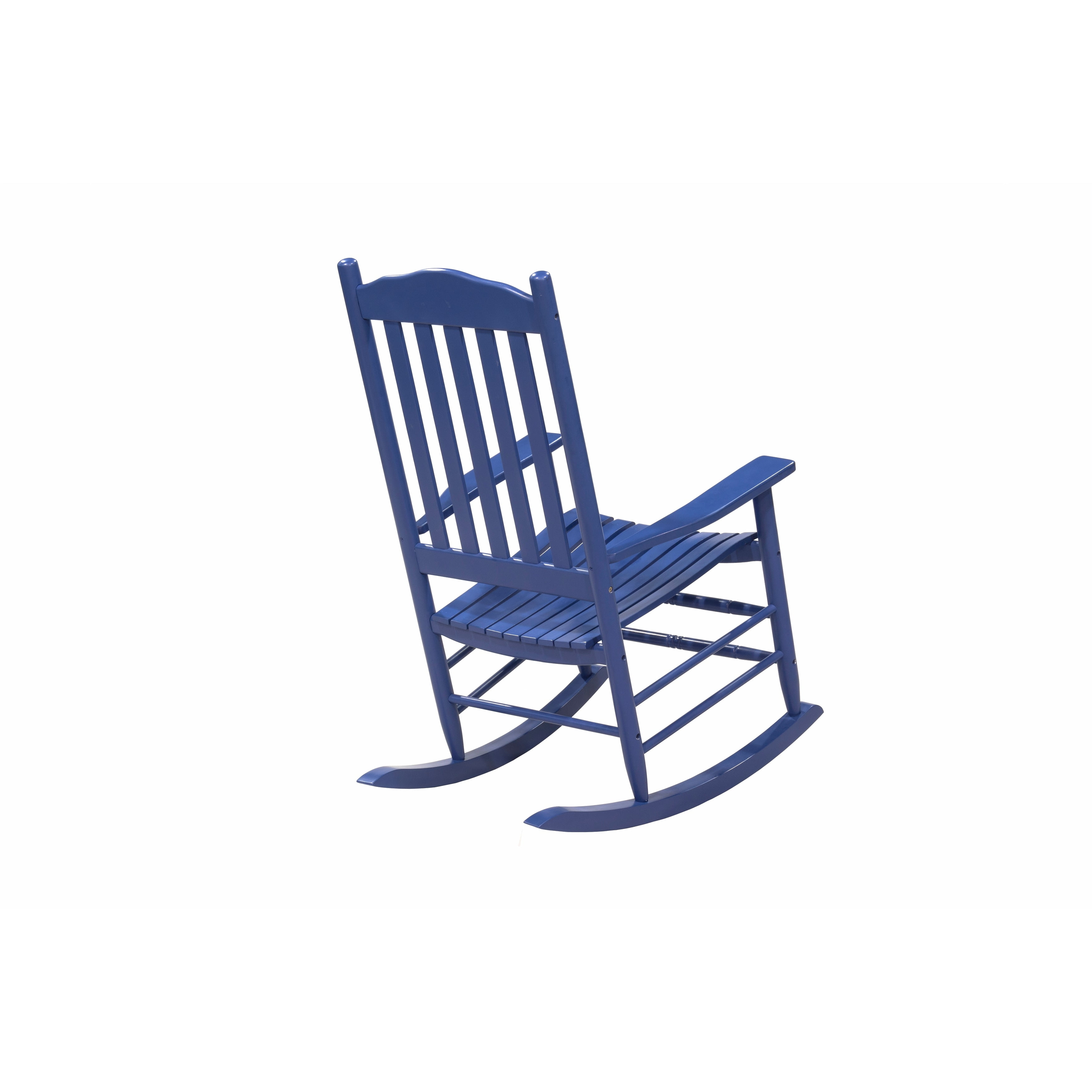 Blue Solid Wood Outdoor Rocking Chair with Arms