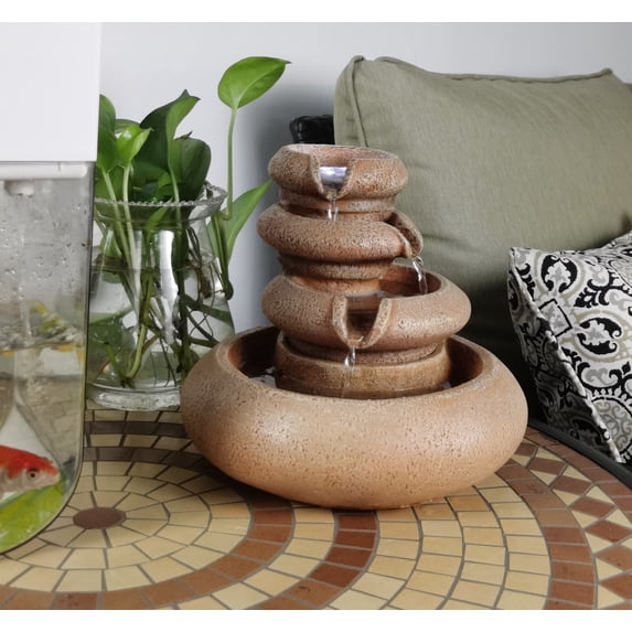 Donglin Terracotta Indoor Tabletop 3 Tier Fountain