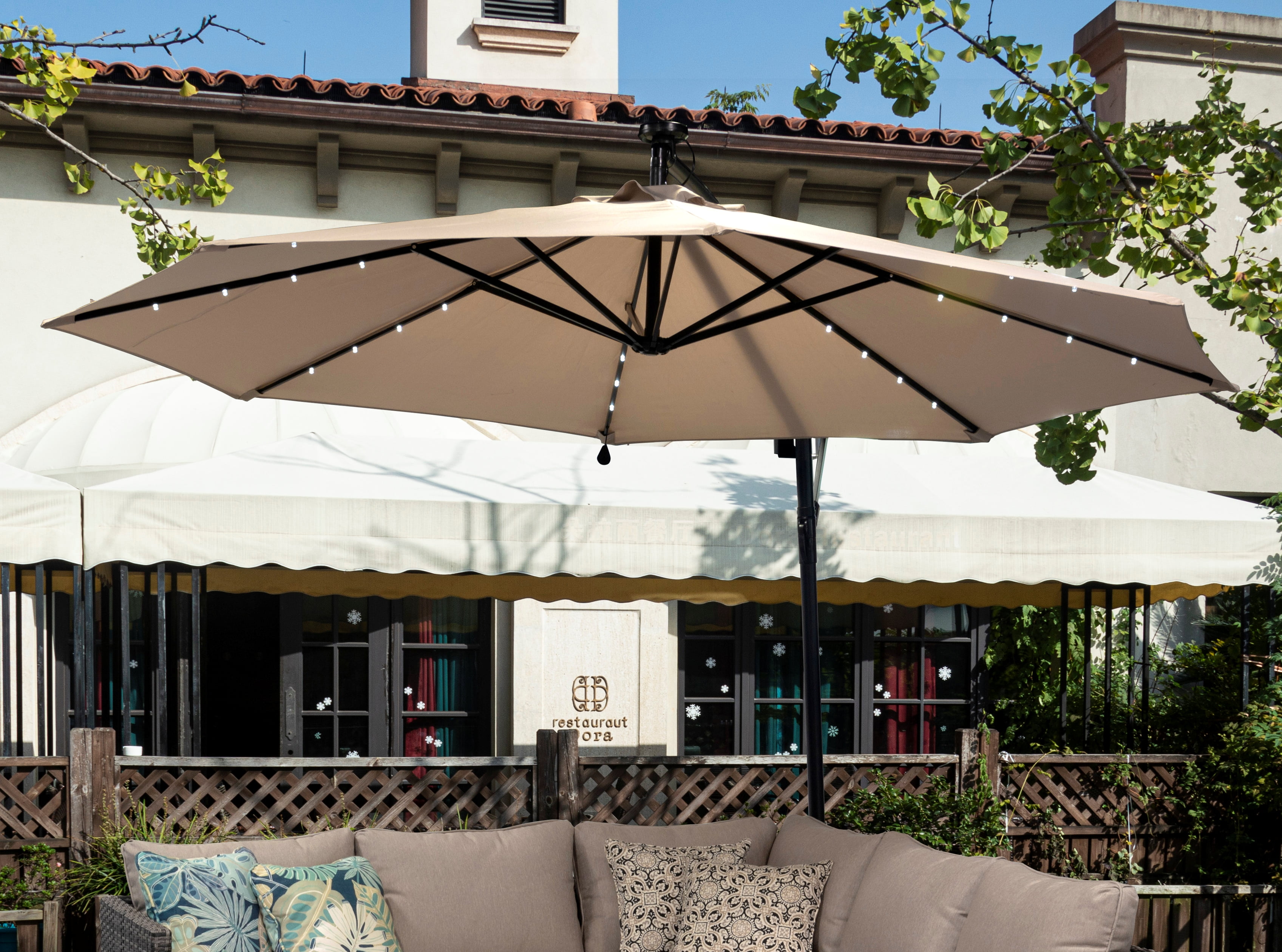 Donglin10' Octagon Offset Patio Umbrella, Rust Resistant