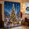 thumbnail image 1 of Dongrens Christmas Shower Curtain, Winter Xmas Tree Printed Waterproof Bath Curtain with Hooks for Bathroom Home Holiday Decor, 59x71 Inch, 1 of 6