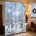 thumbnail image 1 of Dongrens Christmas Shower Curtain, Winter Xmas Tree Printed Waterproof Bath Curtain with Hooks for Bathroom Home Holiday Decor, 59x71 Inch, 1 of 6