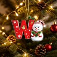 thumbnail image 1 of Dongrens Snowman Christmas Ornaments, Cute Flat Christmas Tree Letter Decoration, W, 1 of 4