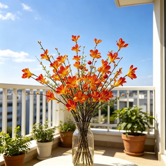 Dongrere 1 Pc Artificial Fall Floral Pick, Faux Autumn Harvest Maple Leaf, Fake Acorn Pumpkin Berry Branch for Vase Home Farmhouse Thanksgiving Table Decor, 16.5 Inch