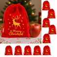 thumbnail image 1 of Dongrere 10 Pcs Red Velvet Drawstring Gift Pouches, Mini Candy Treat Bags for Christmas Party Favor Holiday Use, 7.8x5.9 Inch, A, 1 of 6