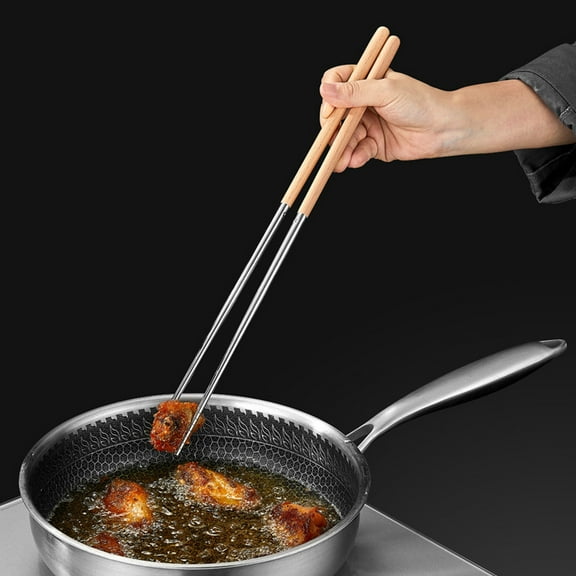Dongrere 12-inch Stainless Steel Cooking Chopsticks Heat-resistant for Frying & Hot Pot