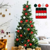 Dongrere 16Pcs Velvet Christmas Ornaments - 2.36 Inch Flocked Christmas Ball Ornament - Lightweight Hanging Decorations for Home, Office & Party