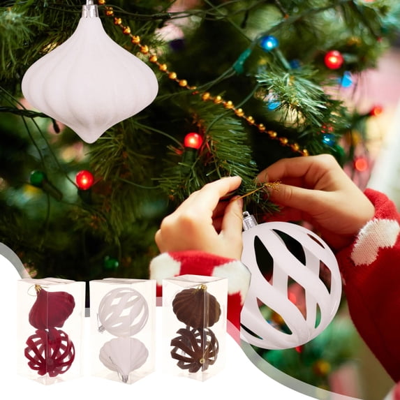 Dongrere 2 Pcs Christmas Ornaments for Xmas Tree Holiday Party Decor, White