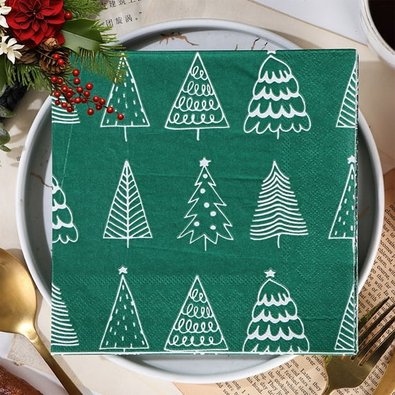 Dongrere 20-Count Printed Napkins for Party Decorative Napkins for Christmas Disposable Dinner Paper for Winter Party Supplies