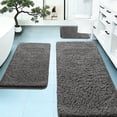 thumbnail image 1 of Dongrere 3-Piece Bathroom Rug Set, Non-Slip Soft Bath Mat Absorbent Bath Rug for Home Hotel Bathroom Use, Gray, 1 of 8