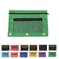 thumbnail image 1 of Dongrere 3 Ring Pencil Pouch, Zipper Pencil Case Pouch for Office, Travel, Daily Stationery Storage, 9.8x7.5 Inch, Green, 1 of 6