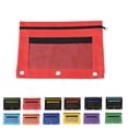 thumbnail image 1 of Dongrere 3 Ring Pencil Pouch, Zipper Pencil Case Pouch for Office, Travel, Daily Stationery Storage, 9.8x7.5 Inch, Red, 1 of 6