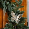 thumbnail image 1 of Dongrere 4 Pcs Glitter Butterfly Clips Floral Butterfly Picks for Christmas Tree Wreath Holiday Decor, Gold, 1 of 6