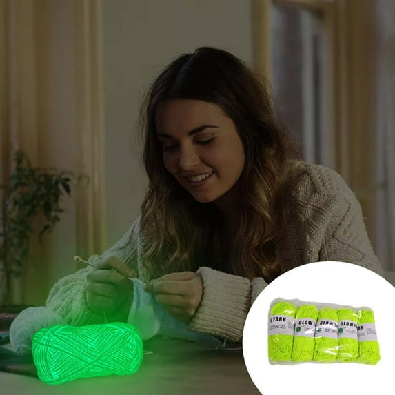 Dongrere 4Pcs Fluorescent Blanket Yarn for Crocheting, Fluorescent Knitting Yarn, Hand Crocheted for Sweaters, Scarves, Hats, Handicrafts - Knitting & Crochet Supplies