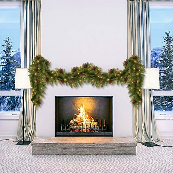 Dongrere 5.91ft Realistic Norfolk Pines Garland with Light Artificial Greenery Garland for Christmas Door and Window Decor - Faux Vines for Mantle Decor