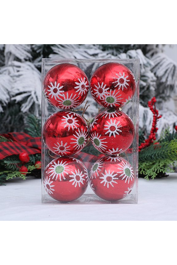 6-Pack 2.36In Christmas Balls Ornaments Set - Colorful Plastic Hanging Decor for Tree, Indoor & Outdoor Holiday Decoration