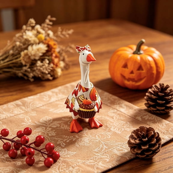 Dongrere 7 Inch Desk Goose Outfits, Fall Autumn Desk Goose Clothes, Fall Decoration for Goose Statues Office and Home, Fall Party Supplies