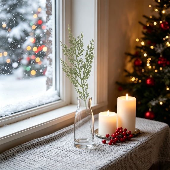 Dongrere Artificial Branch Fake Greenery Stems for Christmas Home Office Decor, A