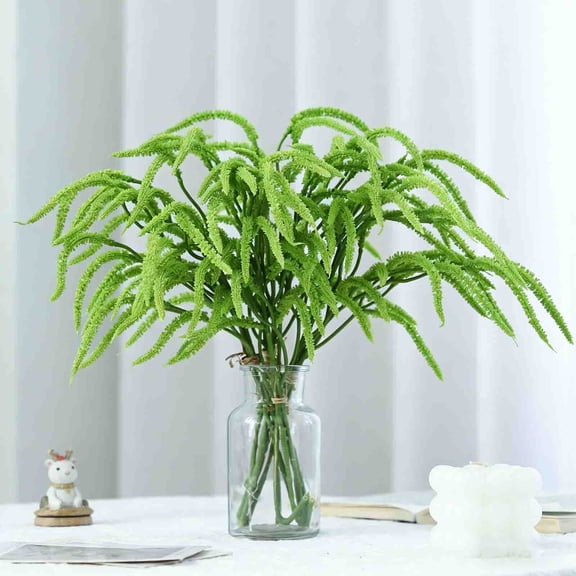 Dongrere Artificial Greenery Stems, Faux Amaranthus Stem Bundle, Trailing Greenery Sprigs for Wedding Home Office Table Decor, 14.5 Inch