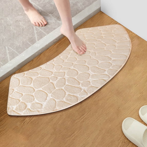 Dongrere Bathroom Rugs Absorbent Non-Slip Shower Mat Fan-shaped Bathtub Floor Mat - Soft & Washable for Bathroom
