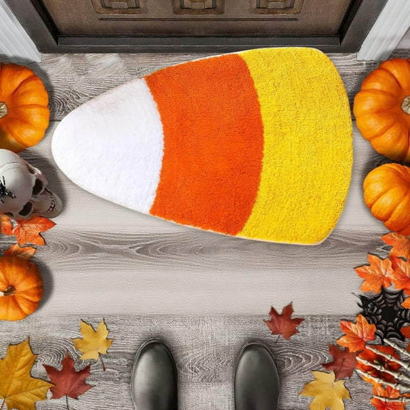 Dongrere Bathroom Rugs Fall Decorating Bath Mats Non-slip Orange Bathroom Rugs Thanksgiving Doormat Fall Decoration for Home