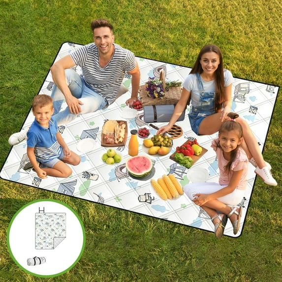 Dongrere Beach Blanket Reusable Picnic Blanket Sandproof Beach Mat for Camping, Car