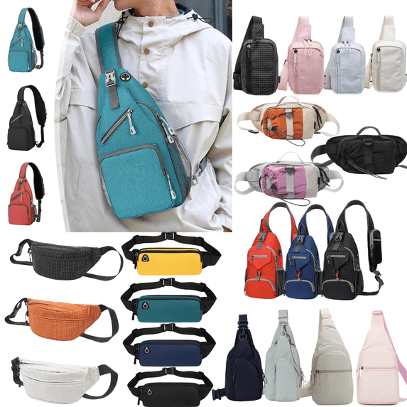 Dongrere Casual Crossbody Bag for Women Men Waterproof Sling Bag with Adjustable Strap for Hiking Travel Use, Red