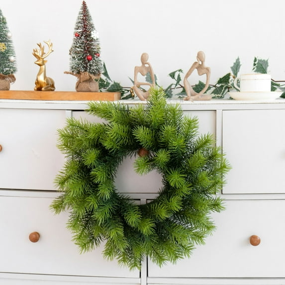 Dongrere Christmas Door Wreath Lifelike Xmas Wreath Christmas Decorations for Indoor Window Wall Stairs Room Home Office Decor Kitchen