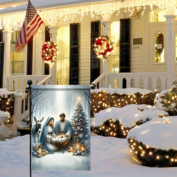 Dongrere Christmas Garden Flags for Outside Festive Garden Flag for Winter Outdoor Decor for for Yard, Garden or Doorstep
