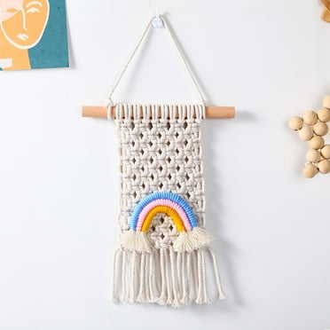 Dongrere Crochet Rainbows Hanging, Woven Wall Art Decor, Tassel Ornament for Bohemian Home Decor, Apartment, Nursery, Party Decor