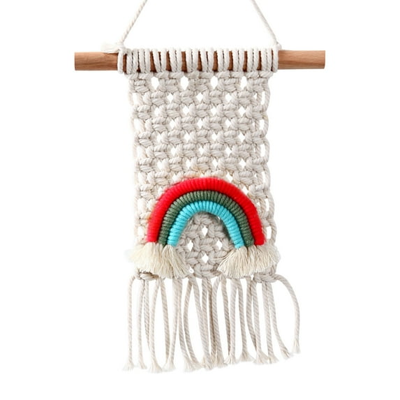 Dongrere Crochet Rainbows Hanging, Woven Wall Art Decor, Tassel Ornament for Bohemian Home Decor, Apartment, Nursery, Party Decor