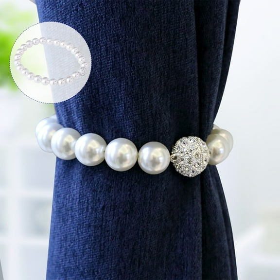 Dongrere Curtain Ties for Drapes, Magnetic Curtain Buckles, Pearl Curtain Tiebacks for Home & Office, Modern Curtain Decor