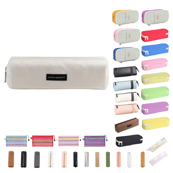 Dongrere Cute Pencil Case Pouch, Multipurpose Canvas Bible Pencil Bag, Zipper, Premium Material, Neat Stitches, Ideal for Stationery, Electronics, Office, Travel Beige