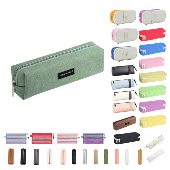 Dongrere Cute Pencil Case Pouch, Multipurpose Canvas Bible Pencil Bag, Zipper, Premium Material, Neat Stitches, Ideal for Stationery, Electronics, Office, Travel Green
