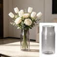 thumbnail image 1 of Dongrere Embossed Clear Plastic Vase Wide Mouth Plant Vase for Office Home Table Decor, 3.7x7.8 Inch, Gray, 1 of 6
