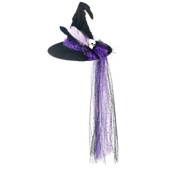 Dongrere Fabric Witch-hat for Halloween Decor Lightweight Oxford Hat for Halloween Party Supplies, DIY Wreath