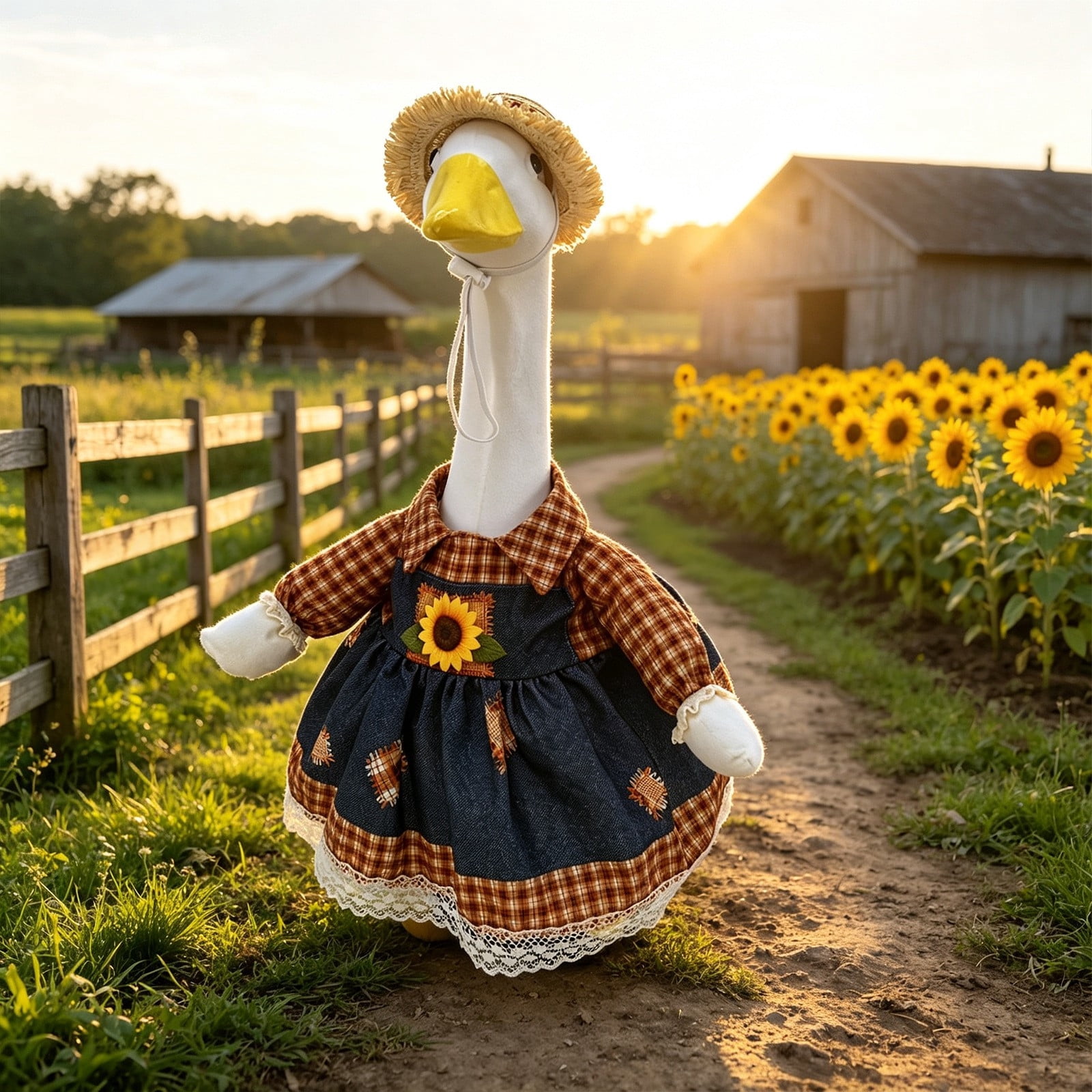 Dongrere Farmhouse Goose Statue Outfit Porch Goose Clothes for Front ...